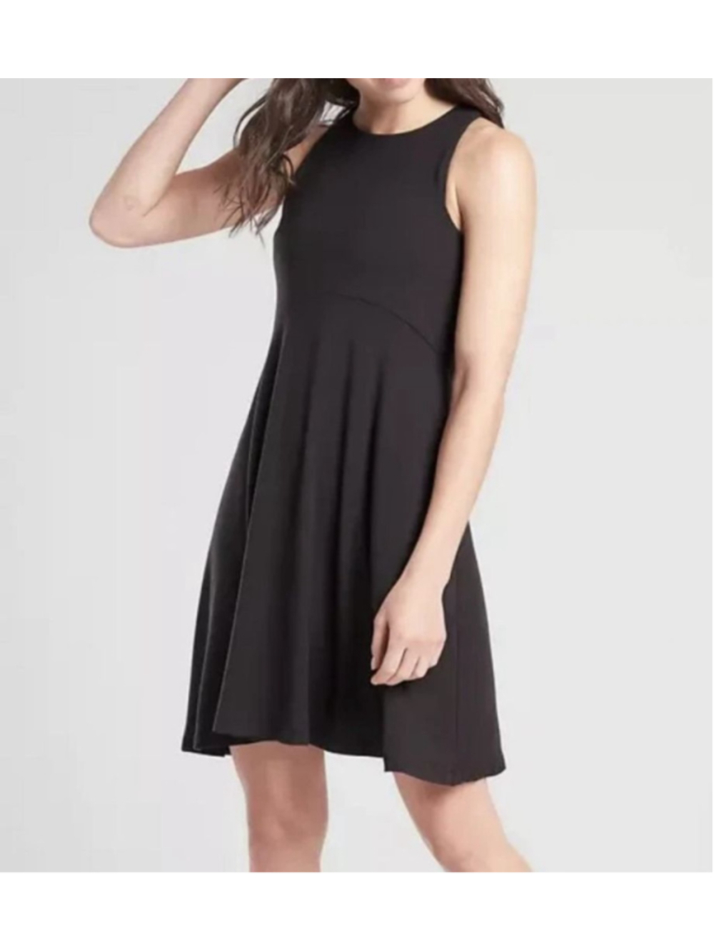 Athleta Santorini Thera Dress Black Sleeveless Travel Dress Size M NWT